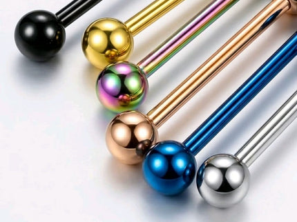 Basic Straight Industrial Barbell Bar with Ball Ends