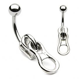 Surgical Steel Zip Style Dangle Belly Bar