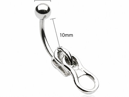 Surgical Steel Zip Style Dangle Belly Bar