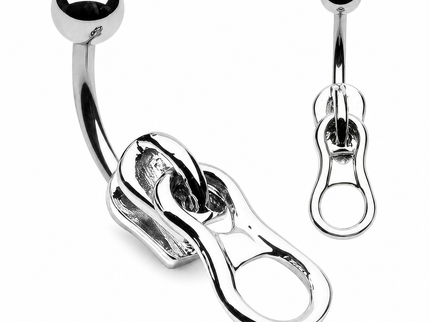 Zip Style Dangle Belly Bar