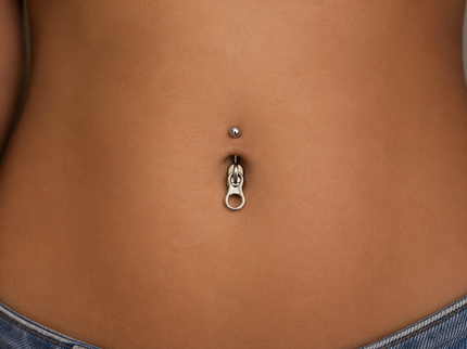 Surgical Steel Zip Style Dangle Belly Bar