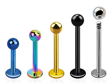 Titanium Plated Coloured Labret Stud