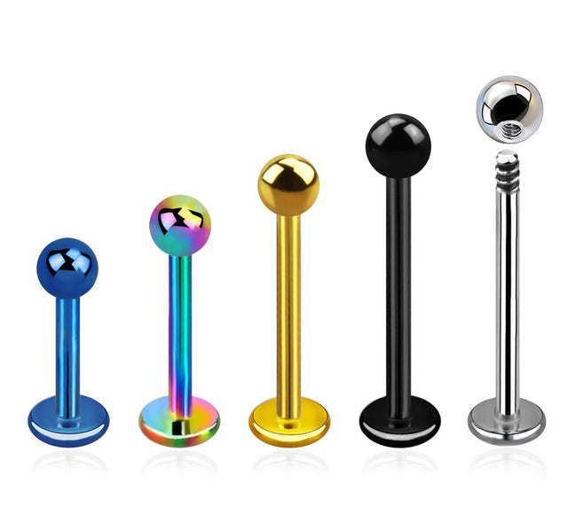 Titanium Plated Coloured Labret Stud