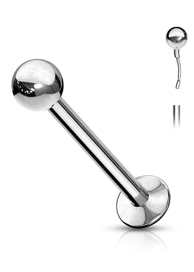 Labret Piercing Stud with Push-in Threadless Ball