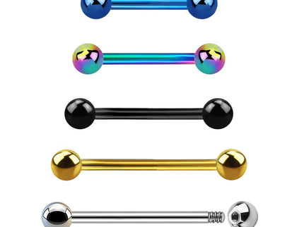 Titanium Plated Straight Basic Barbell Piercing
