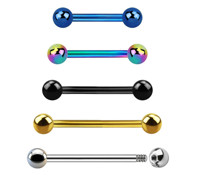 Titanium Plated Straight Basic Barbell Piercing