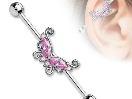 Butterfly Industrial Scaffold Ear Barbell