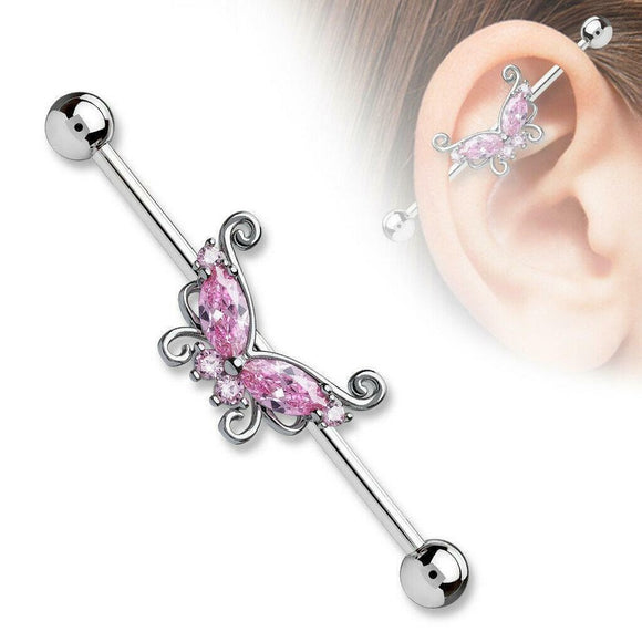 Butterfly Industrial Scaffold Ear Barbell