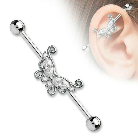 Butterfly Industrial Scaffold Ear Barbell